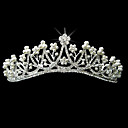 aleación con diamantes de imitación y la pequeña perla de novia de flores tiara