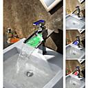dritten Gang Patrone Wasser sparende Farbwechsel LED Wasserfall Waschbecken Wasserhahn mit buntem Griff