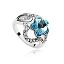 oostenrijk kristallen ring in platina-plated legering - mooie pruimenbloesem (meer kleuren)