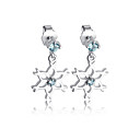 Luxurious Natural Blue Topaz Snowflake Earring
