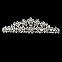 liga de prata de strass e pequena pérola flor nupcial tiara