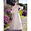 A-line Princess Strapless Floor-length Organza Wedding Dress