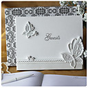 Butterfly Themed Wedding Guest Book in White Resin