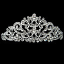 liga de prata de strass e pérola vôo nupcial tiara borboleta