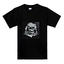 geluid en muziek geactiveerd schedel patroon geleid t-shirt (3 x AAA-batterijen)