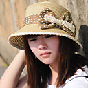 Statement Bowtie Lace Edged Straw Hat