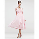 A-line V-neck Knee-length Chiffon Bridesmaid/Wedding Party Dress