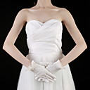 Cotton Wrist Length Fingertips Bridal Gloves With Pearls (More Colors)