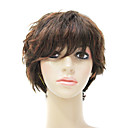 100% Human Hair Capless Short Curly Brown Wig