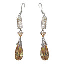 Charming Yellow Platinum Plated With  Irregular Shape Cubic Zirconia Earrings