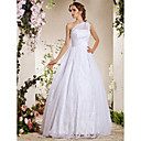 Sheath/Column Sweetheart Court Train Chiffon Lace Wedding Dress