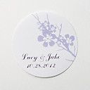 Personalized Round Favor Stickers – Plum Blossom (Set of 36)