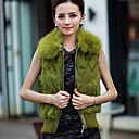 Fox Fur Collar Sleeveless Party/Evening Rabbit Fur Vest (More Colors)