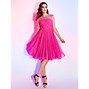 A-line Jewel Knee-length Chiffon Cocktail Dress