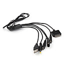 universal, 5-in-1 USB de carga y cable de datos para ndsi, NDSL, PSP y dispositivos de Apple (negro)
