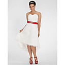 A-line Sweetheart Asymmetrical Lace Plus Size Wedding Dress