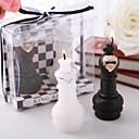 King & Queen Chess Piece Candle Favors(set of 4 boxes)