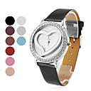 Montre à Quartz Analogique pour Femme, Motif Cœur, en Cuir PU - Assortiment de Couleurs