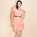 ts unregelmäßigen Saum Chiffon Kleid mit Gürtel
