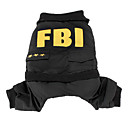 FBI Agent Style Vest with Pants for Dogs (XS-XL, Black)