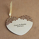 Personalized Heart Shaped Wedding Invitation With Yellow Ribbon - Set Of 50