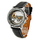 Men's Fashionable Style PU Analog Mechanical Wrist Watch (Black)