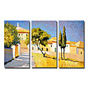Hand-painted Landscape Oil Painting with Stretched Frame - Set of 3
