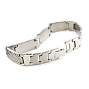 Les rayures Titanium bracelet en acier pour hommes (Silver)