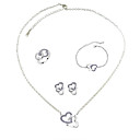 Alloy With Crystal Heart To Heart Women's Jewelery Set Including Necklace,Bracelet,Ring And Earrings (More Colors)