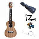 hanknn - ukulele zebrano concierto con funda / cadena / correa pasadas /