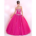Ball Gown Sweetheart Floor-length Tulle Prom Dress With Embroidery