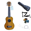Hanknn - Mahogany Soprano Ukulele with Gig Bag/String/Picks/Strap