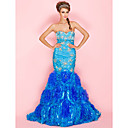 Trumpet/Mermaid Sweetheart Floor-length Satin Prom Dress With Cascading Ruffles