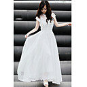 Dame elegant langen weißen Kleid
