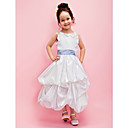 A-line Square Ankle-length Taffeta Flower Girl Dress