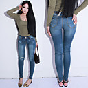 attillati pantaloni super matita denim