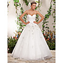 Ball Gown Spaghetti Straps Sweetheart Floor-length Tulle Wedding Dress