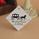 Personalized Rhombus Favor Tag - Black Carriage (Set of 30)