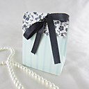 Lovely Green Favor Box With Ribbon - Set Of 12