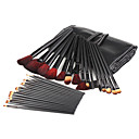 32 stuks kunstmatige vezels make-up kwasten set met lederen etui