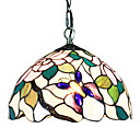 60W Tiffany Pendent Light with 1 Light in Purple Butterfly Pattern