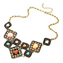 Elegante Collar de Gemas Cuadradas