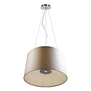 Comtemporary 6 - Light Stainless Steel Pendant Lights in Fabric Cylinder Shade