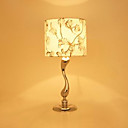 60W Modern Metal Table Light with 1 Light in White Shade with Floral Pattern