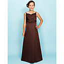 A-Line V-Neck pavimento-lunghezza raso Junior abito da damigella d'onore