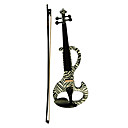 Kinglos - (DSZA-1302) Ebony Parts Electric Violin mit Case / Rosin / Bow / Kopfhörer / Kabel (Zebra-Streifen)