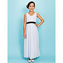 guaina / colonna V-Neck ankle-lunghezza Chiffon abito da damigella d'onore Junior