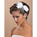 hermosa novia de la boda de tul con diadema de plumas y diamantes de imitación