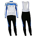Kooplus-Inverno Uomo a maniche lunghe Abiti in bicicletta in pile con Salopette (Blu Flying Wing)
