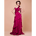 Sheath/Column Sweetheart Floor-length Watteau Train Chiffon Mother of the Bride Dress With A Wrap